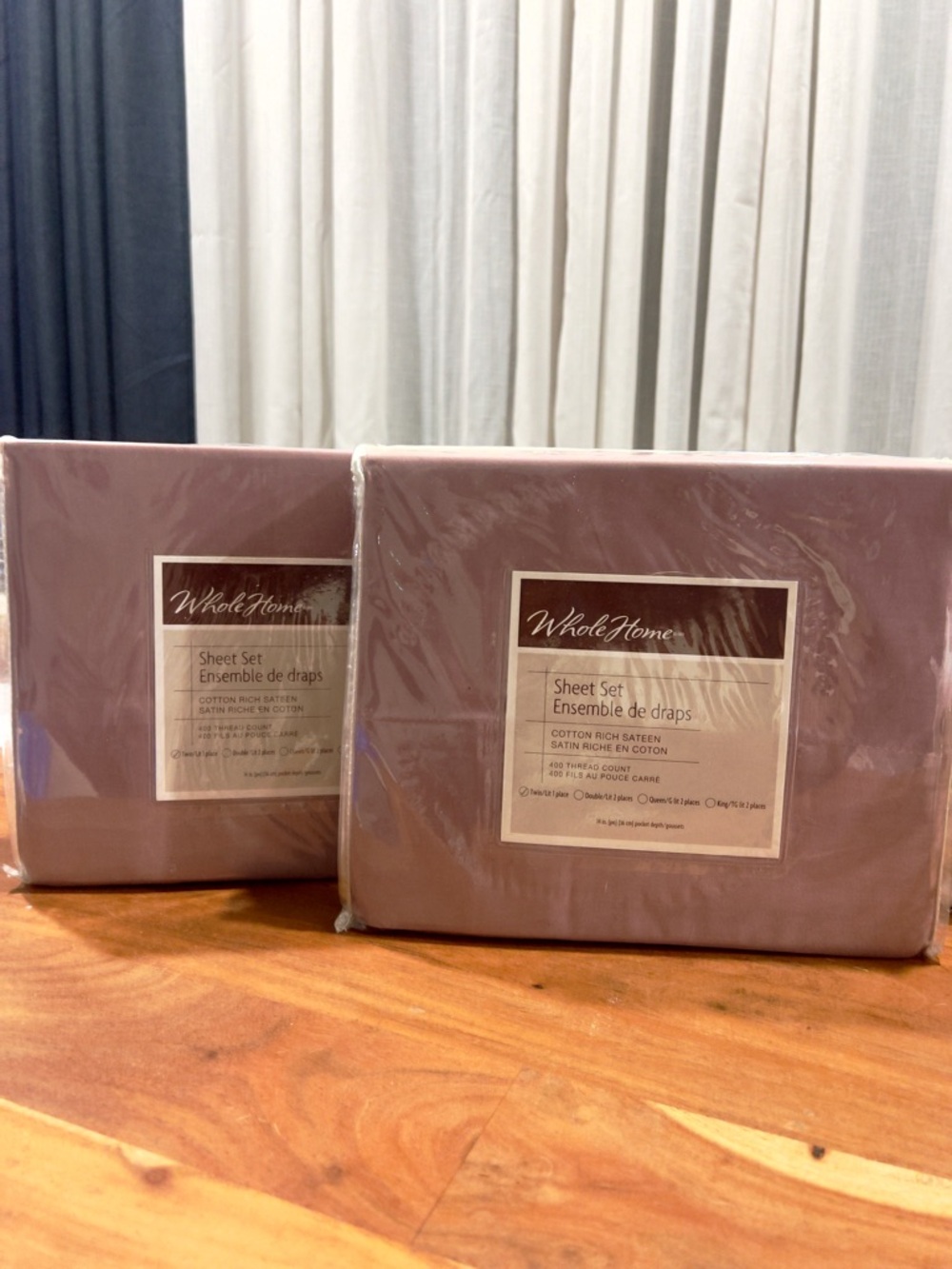 Brand New - Cotton-Rich Sateen 400 Thread Count Sheet Sets in Dusty Rose